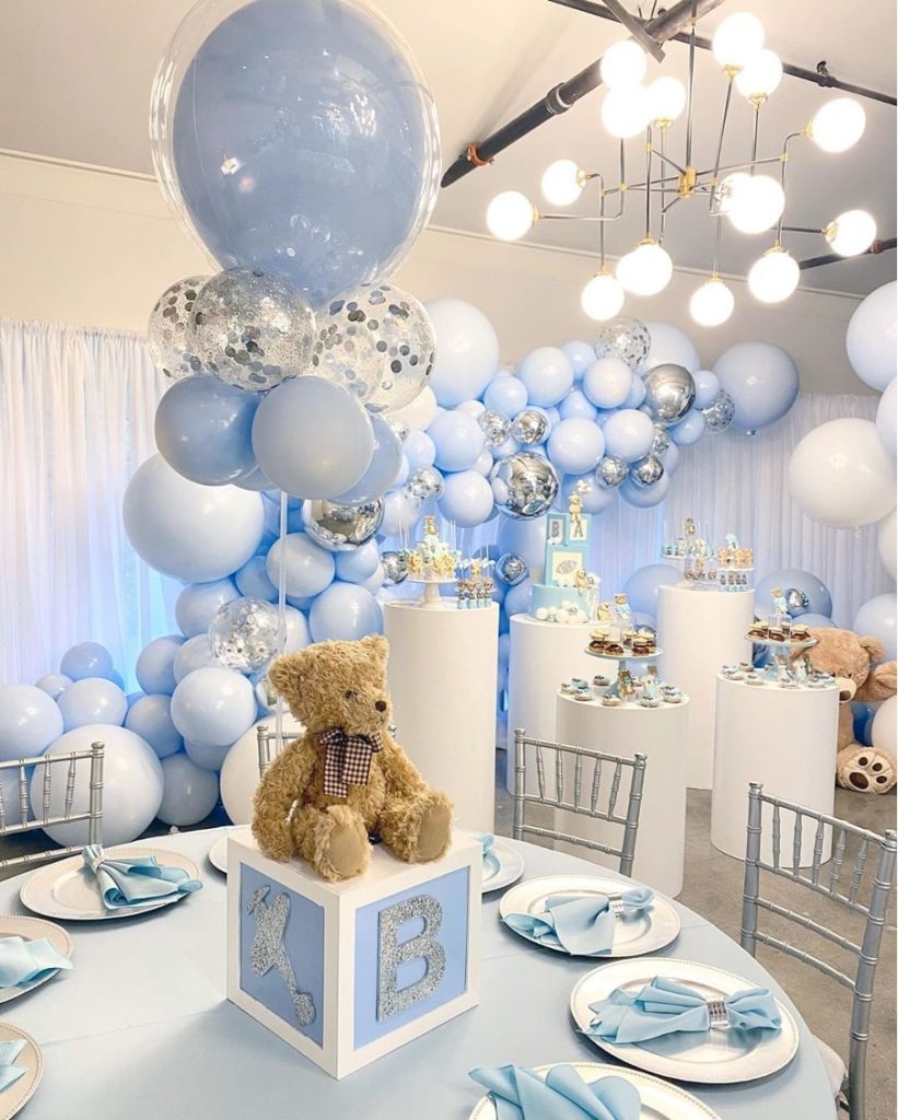 Bebe Garcon Baby Shower Deco et Décoration Bleu pour Future Maman